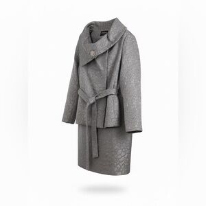 Terramina Elegant Silver Women's Cape Coat